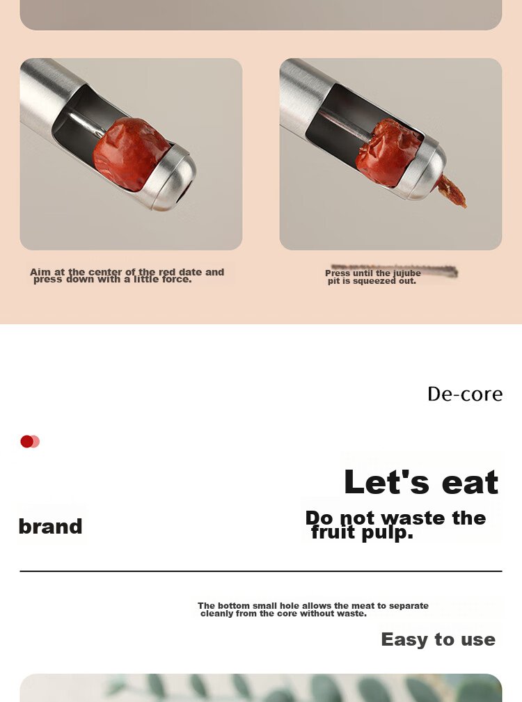 BJ 304 Stainless Steel Hawthorn Pitting Tool, Red Date Pitter, Hawthorn Seed Remover, Hawthorn Fruit Separator 4