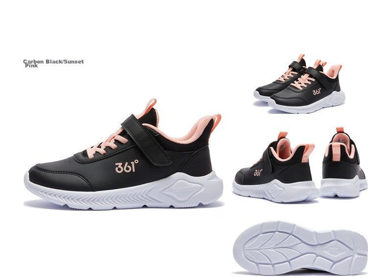 361° Children's Shoes, Kids' Sports Shoes, Winter 2025, for Boys And Girls Aged 3-14, Leather School Running Shoes, Yellow, Size 39 34