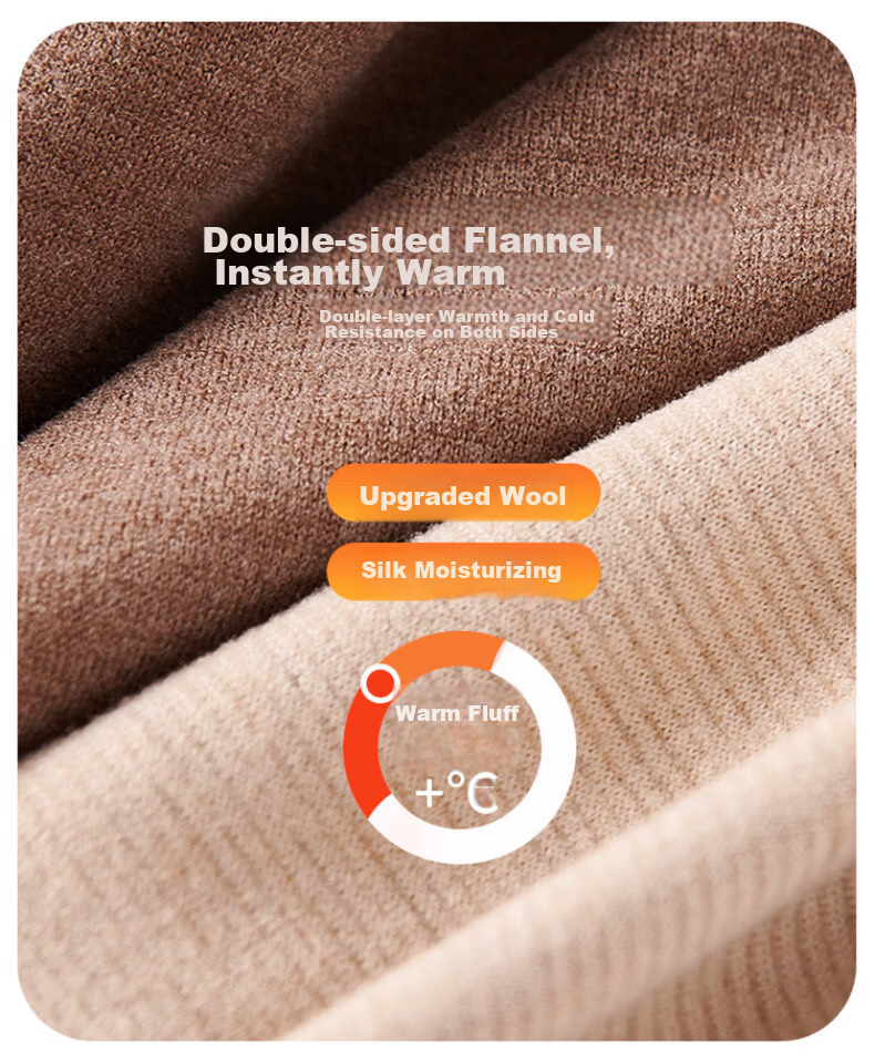LangSha Men's Wool And Silk Blend Sweater [2026 Autumn/Winter New Arrival], Base Layer, Warm Top, 7A Antibacterial, Fleece-Lined, Heat-Generating 3