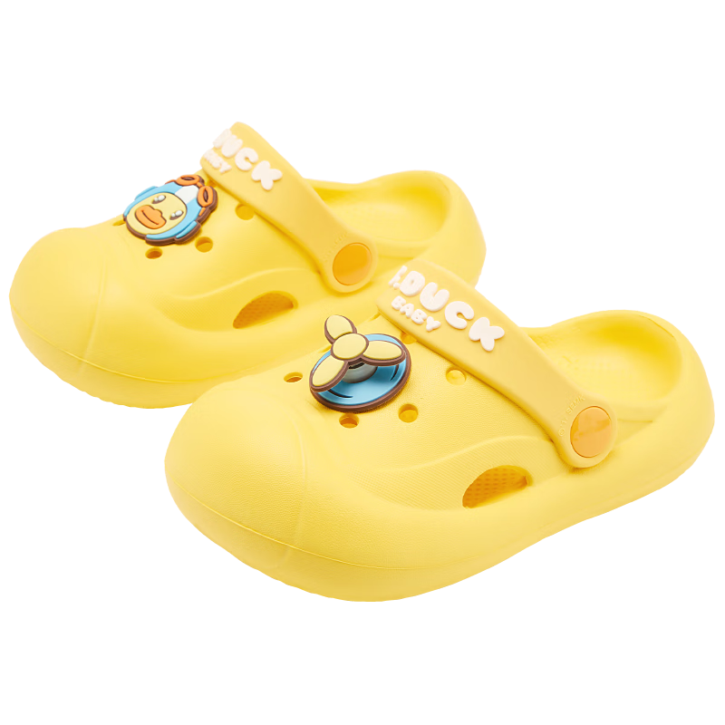 B.Duck Children's Sandals, Lightweight And Comfortable Garden Shoes, Boys And Girls Beach Clogs, 5940 Yellow, Size 22