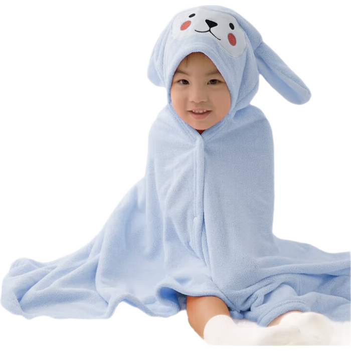 Grace Children's Home Bathrobe, Soft Baby Cloak, Infant Shower Towel, Shawl, Large Wrap Towel, Little Blue Rabbit