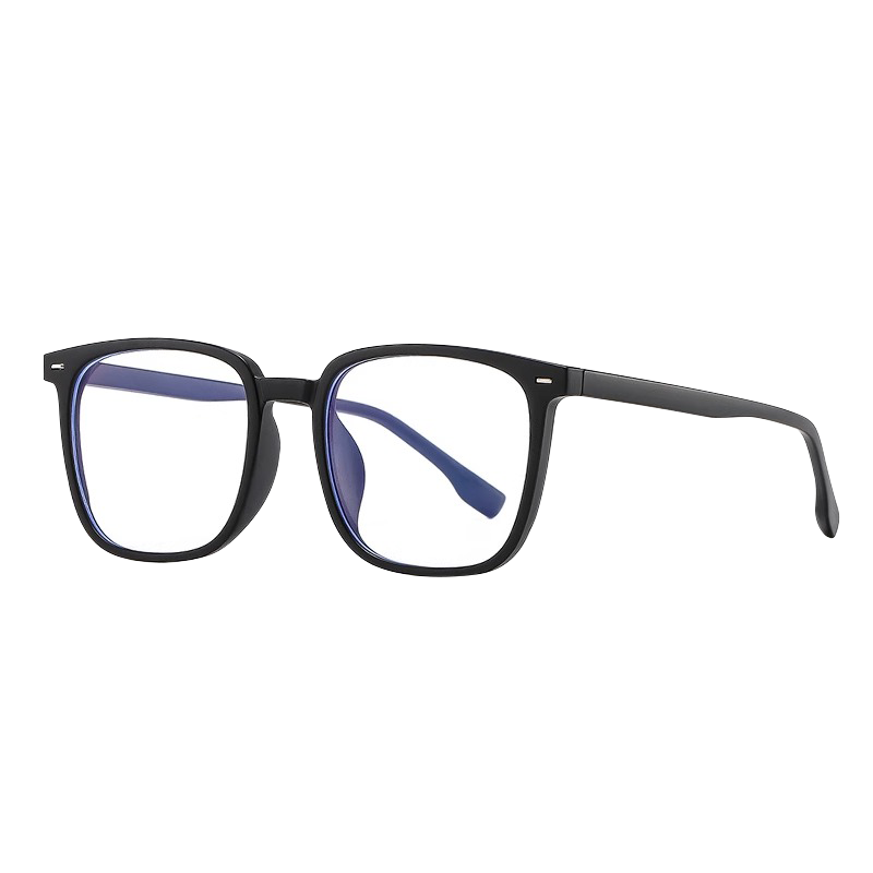 LESCA LUNETIER Gm Black Frame Glasses for Men, Prescription Available, Square Thick Frame, Cool And Stylish, Anti-Blue Light, Large Face, Non-Prescription Eyewear