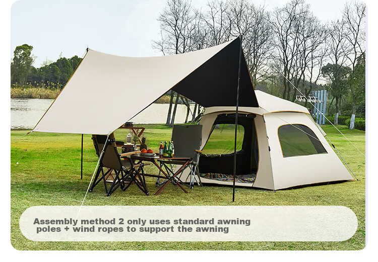 JD Original Lightweight Tent And Canopy Two-In Pro Version, Black Gel Sun Protection, Fully Automatic Quick-Open, Park Outdoor Camping Equipment 7