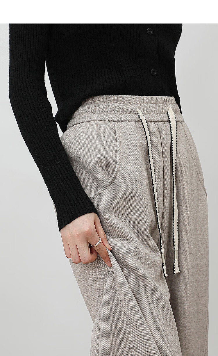 DME "Pear-shaped Casual Wear" Winter Cloud Comfort High Waist Drawstring Elastic Bend Knife Pants Elasticity Cover Meat Casual Pants for Women 2