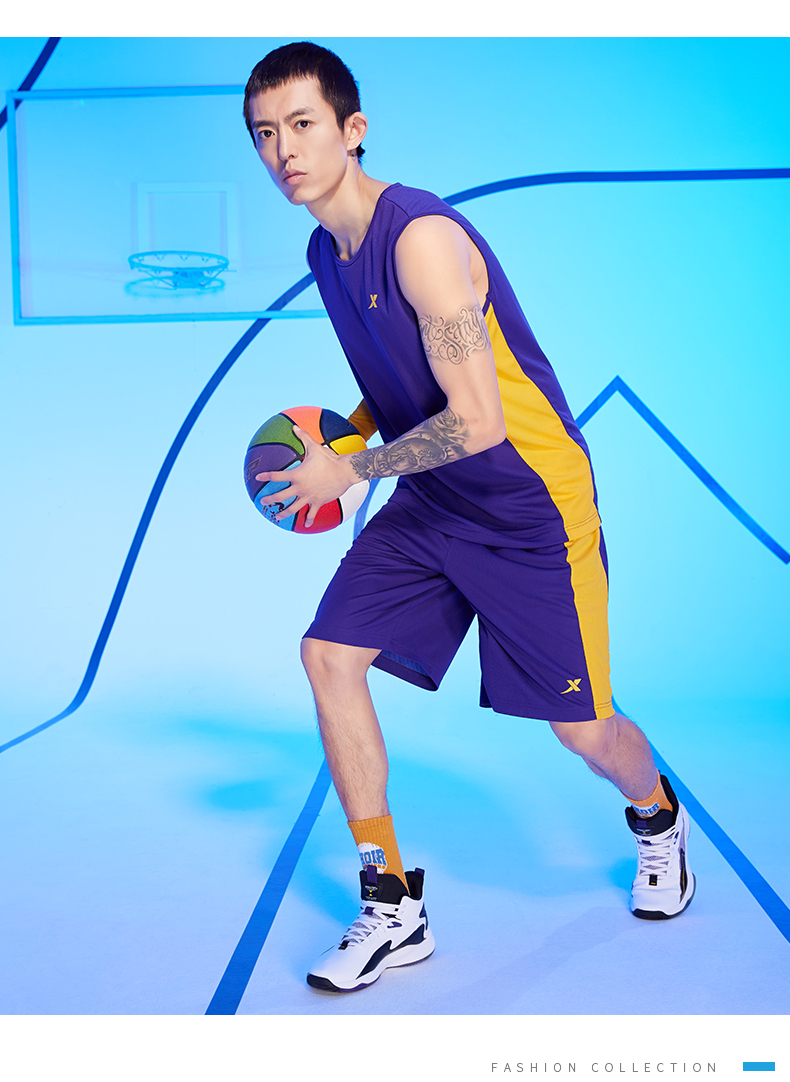 XTEP Professional Basketball Competition Uniform, Summer Quick-Dry Breathable T-Shirt And Shorts Set, Fitness Running Versatile Sportswear 6