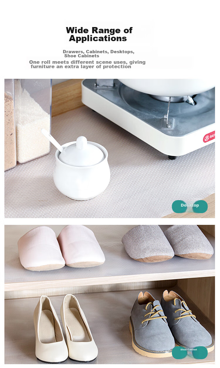 Quatrefoil Antibacterial Drawer Liner, Waterproof And Oil-Proof Cabinet Paper, Moisture-Proof Paper for Wardrobes And Cabinets, Transparent White, 60*500cm 5