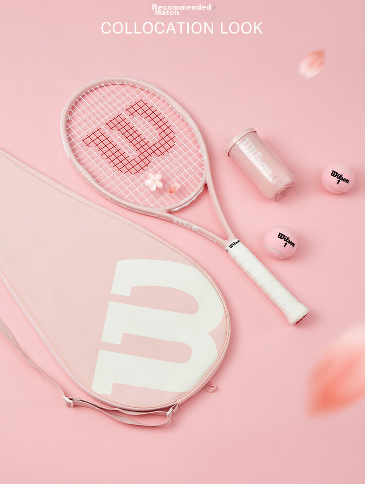 Wilson All-Carbon Integrated Cherry Blossom Pink Advanced Tennis Racket with Large Face And Shock Absorption (Racket And Grip Not Included) 6