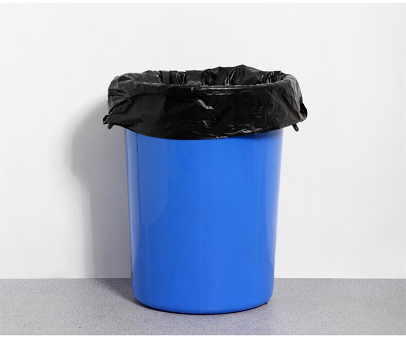 Mandelai Thickened Garbage Bags, Flat Top, 60*80cm, Double-Sided 3 Mil Thickness, 50 Count, Medium to Large Size Plastic Bags for Trash Can, Black 12