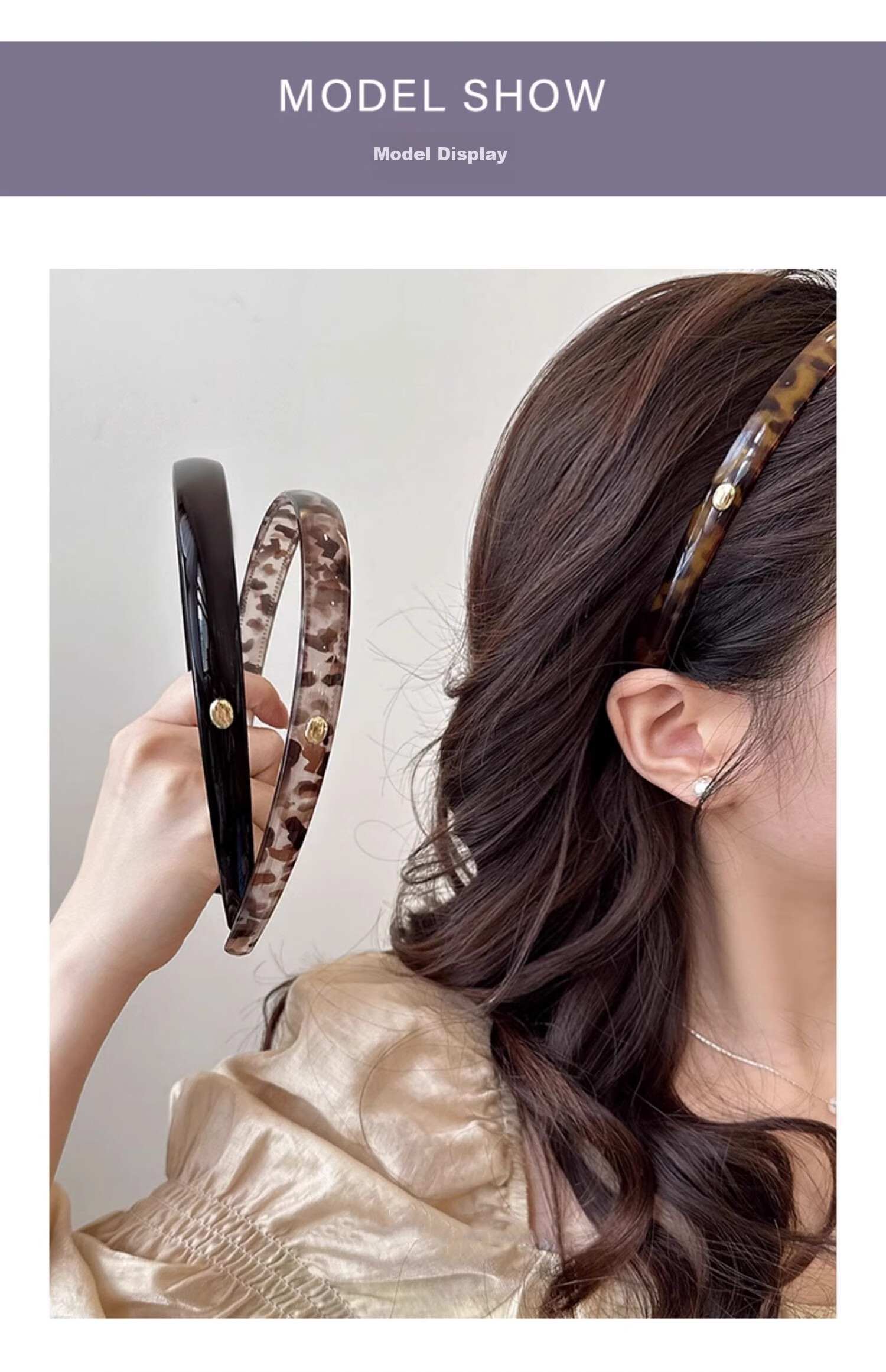 Xiangwan Headband, Vintage Leopard Print Hair Clip, Elegant And Versatile Women's Headwear for Going Out, Non-Slip Hairband, Mid-Autumn Festival Gift for Wome 1