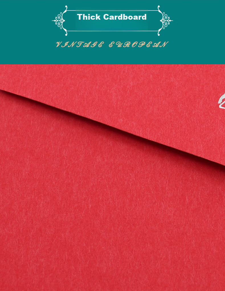 LISON 1536 Western-Style Envelopes, Red, 10 Pieces/pack, Vintage Simple Business Gold-Stamped Envelopes And Letter Paper with Sealing Stickers, Love Letter Set, European Style Envelope Bags 4