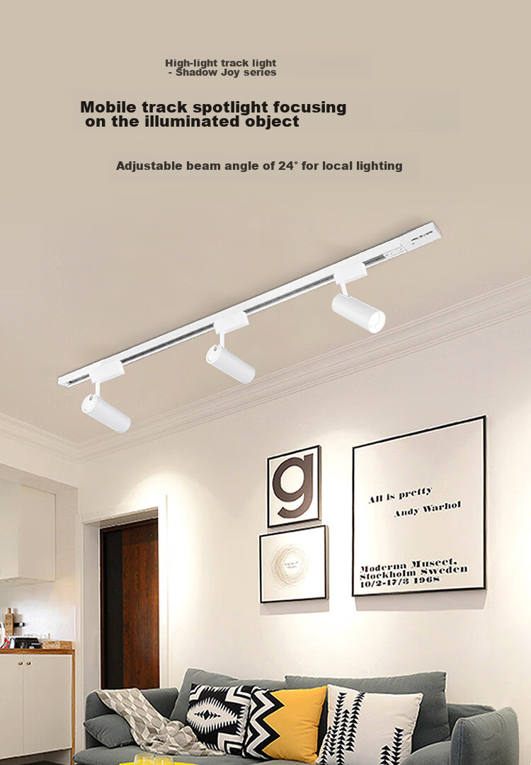 NVC LED Spotlight, Commercial Use for Clothing Stores And Showrooms, Background Wall Track Light, White Shell, 15 Watts Warm White - Track Rail Sold Separately 1