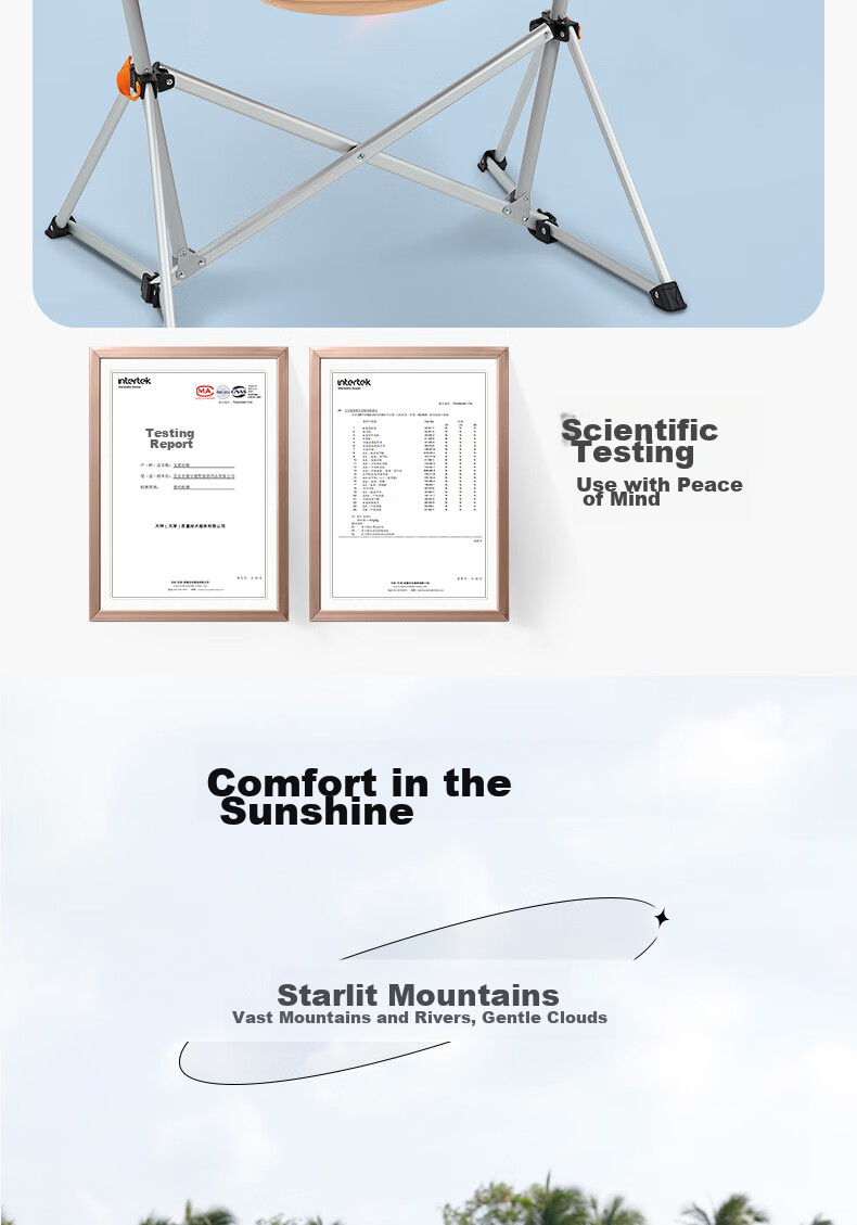 KingCamp Folding Chair, Outdoor Chair, Rocking Chair, Indoor Chair, Cradle Chair, Hanging Chair, Swing Chair, Aluminum Alloy Chair, KC2227, Khaki Color 16