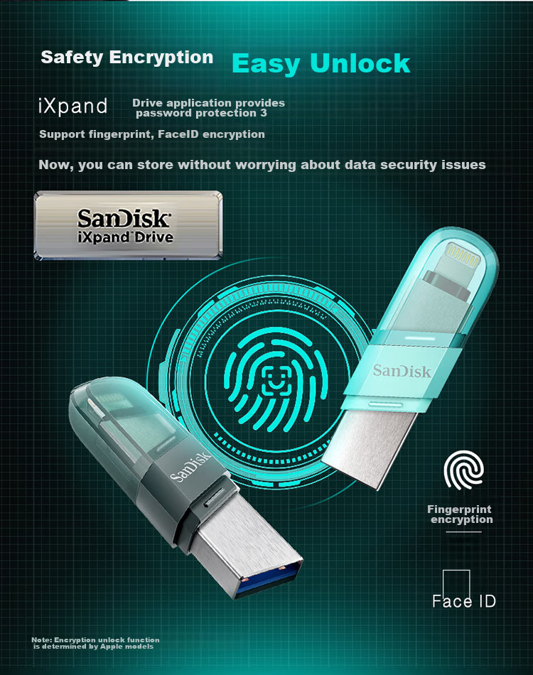 SanDisk, SanDisk, 256GB, Lightning USB3.1, Apple Phone Flash Drive, Black, Read Speed 90MB/s, Apple MFi Certified, Dual-Use Flash Drive for IPhone/iPad And Computer 10
