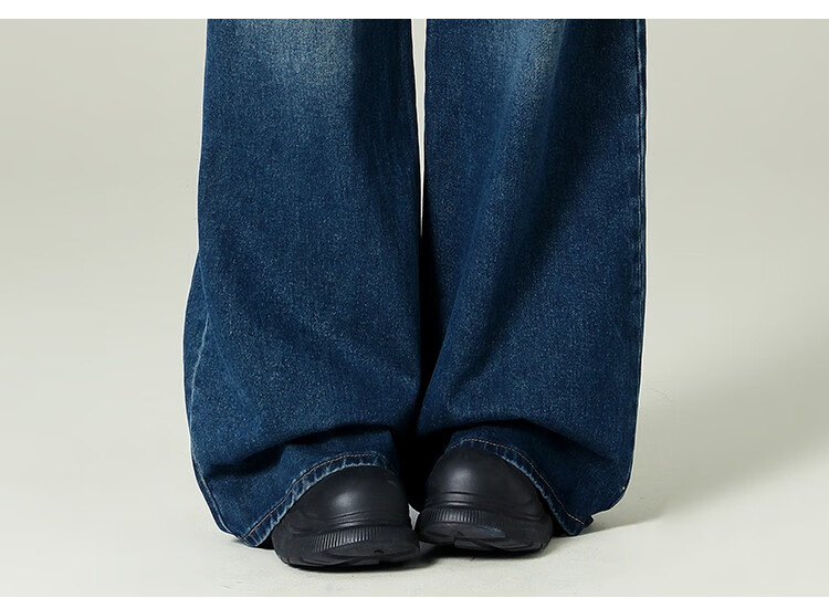 Yipintiancheng [Drag-Along Wide-Leg Pants] 2025 Autumn Vintage Jeans for Women, Washed Vintage Style, Loose-Fitting, Slimming Wide-Leg Trousers for Wome 10