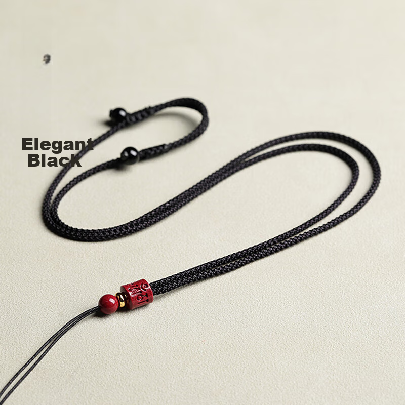 Dijing Cinnabar Six-Word Mantra Pendant Hanging Rope, Handmade Woven Purple Gold Sand Buddhist Prayer Bead Rope, Simple Necklace Cord for Men And Wome