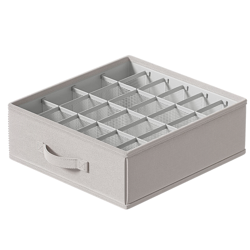 Baicaoyuan Underwear Storage Box, Bra And Sock Organizer, Panty Compartment Box, Home Closet Divider Storage Container with 24 Compartments