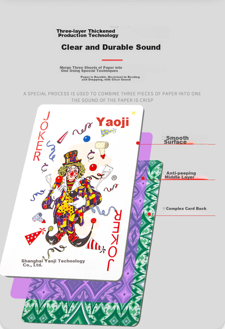 Yaoji Playing Cards for Outdoor Camping, Anti-Peeping, Doudizhu, Goujilei Games, Card Games, Poker Cards, 60 Decks, 2103 3