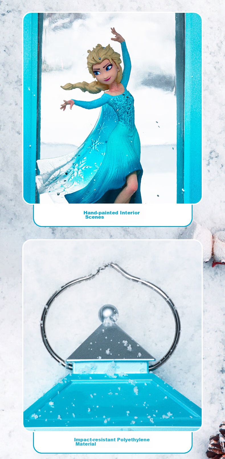 Disney Music Box, Musical Box, Crystal Ball Night Light, Frozen Elsa Princess Girl, National Day Gift, Wind Lamp Ornament 9