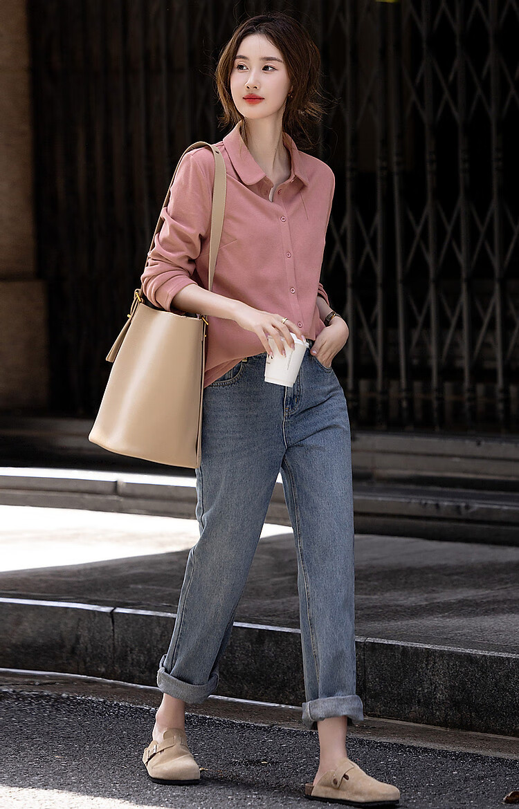 Dme [Luiri Xiaoxiang] Spring And Autumn French Yton Collar Moisturizing Warm Shirt Long Sleeve Elegant Blouse Women's Top 27