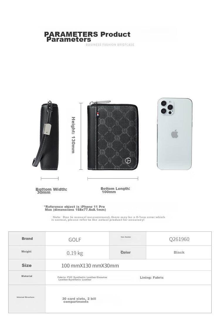 GOLF Card Holder for Men, Multi-Slot Anti-Theft Wallet, Bank Card Holder, Large Capacity Coin Purse, Business Card Holder, Card Case Gift Box Set 11