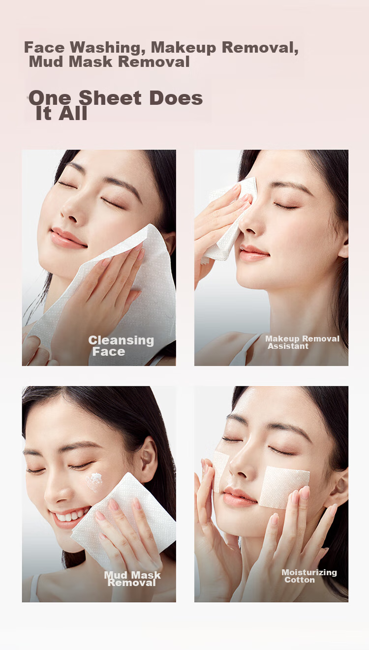 PurCotton Facial Cleansing Wipes, 80 Sheets * 3 Packs, Thickened Mesh, 100% Pure Cotton Soft Towels, Disposable Face Wipes And Towels, 20*20CM 12