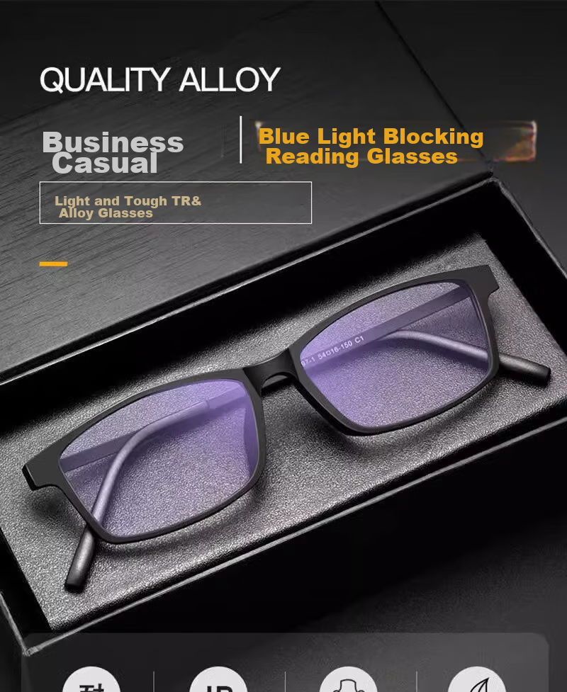 LESCA LUNETIER High-End Anti-Blue Light Reading Glasses for Men And Women, High Definition Ultra-Light Anti-Radiation Presbyopic Glasses for Middle-Aged And Elderly, Back-To Style 1