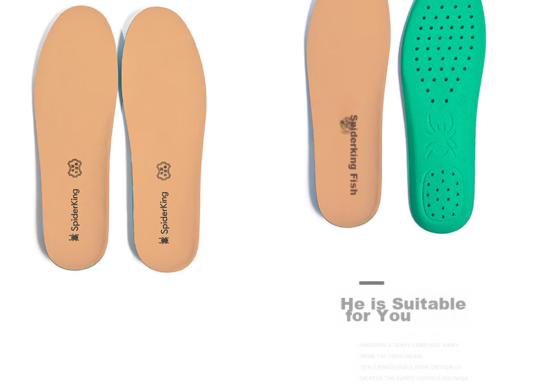 SPIDER KING Leather Shoe Insoles for Men, Business Cowhide Breathable Sweat-Absorbing Shock-Absorbing Sports All-Season Universal, Khaki (Men's) Size 40 12