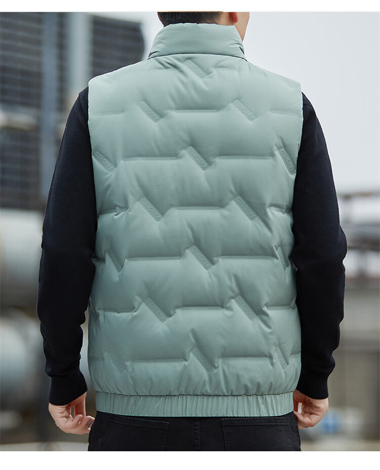 JEEP down Vest for Men, Winter Thickened Warm Jacket, Casual Waistcoat Clothing for Men, Black, M 9