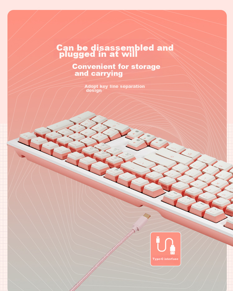Hyeku X5Pro Wireless Bluetooth Wired Tri-Mode Keyboard with 108 Keys, PBT Keycaps, Peach Bubbles Water, Kaixia BOX Rose Red Switches 13