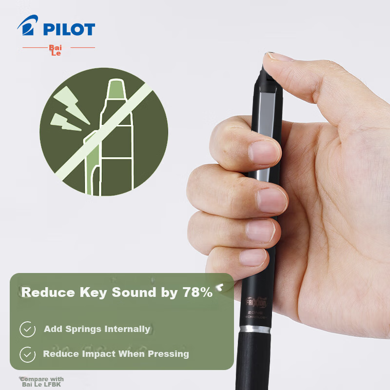PILOT Retractable Erasable Pen ZONE Series Gel Pen Signing Pen Black Ink Pen Stationery Office Supplies LFBKZ-2SEF 0.5mm Matte Wood Grain Black/black