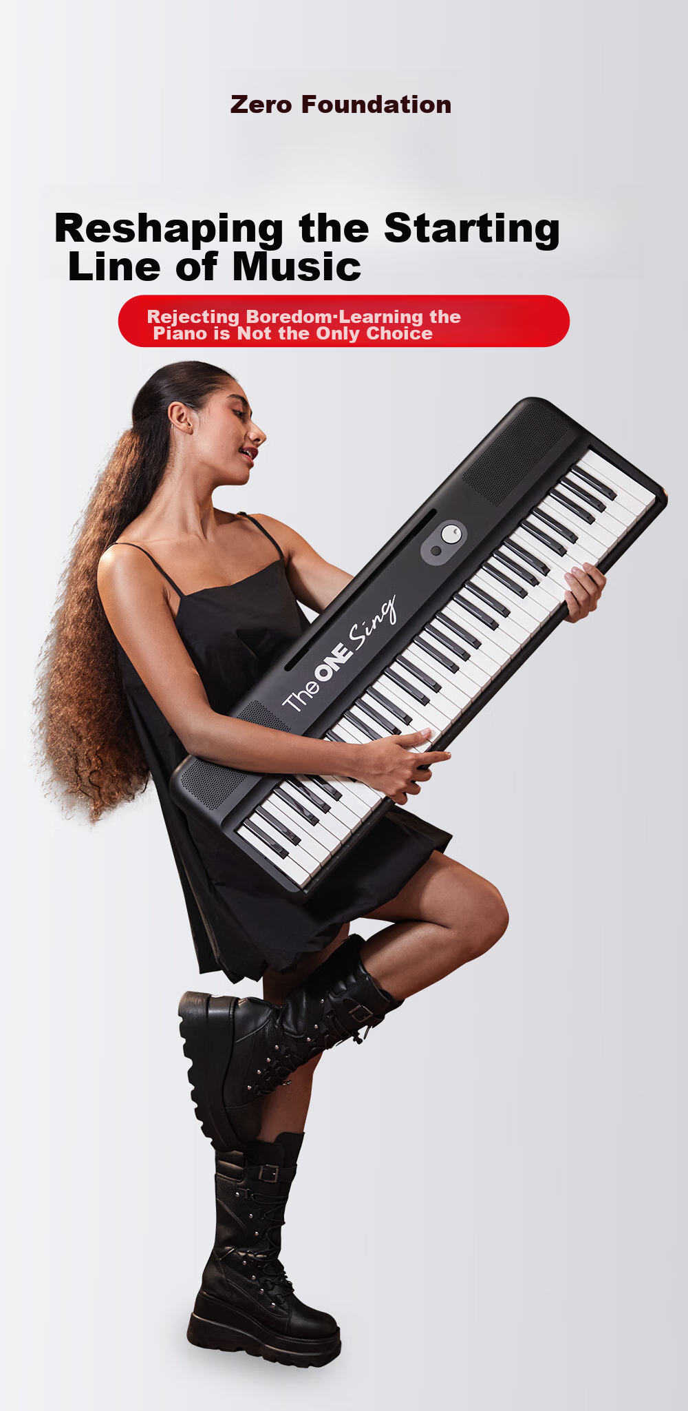 The ONE Langlang Endorsed Sing Automatic Gear Intelligent Piano for Beginners, Electronic Keyboard, Portable Piano, White 11