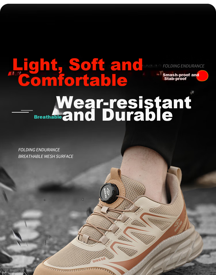 Dinggu Safety Shoes for Men, Lightweight All-Season Anti-Smashing And Puncture-Resistant Steel Toe Work Boots with Smart Buckle JD8071D41 1