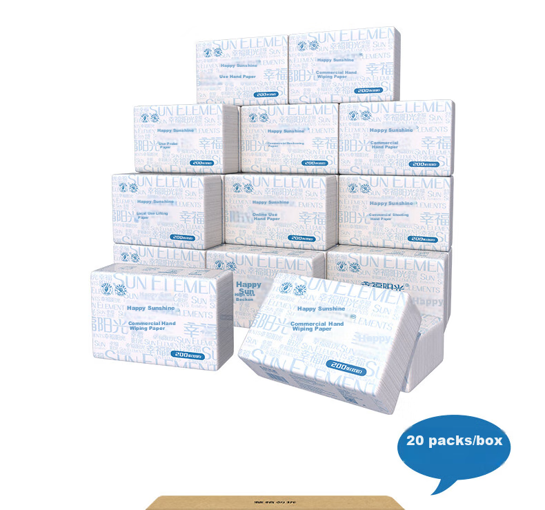 Sunelement Hand Towels, Pull-Out Style, Triple-Folded, Double-Layered, 200 Sheets*10 Packs, Absorbent Oil-Absorbing Wipes 14