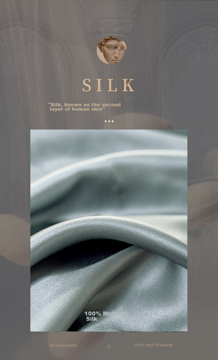 Fuanna Home Textile Pillowcase 19 Momme Silk Pillowcase Class A Silk Cotton Satin Single Pillowcase 74x48cm Kawhi Green 2