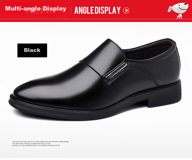 EGCHI Men's Leather Shoes, Business Casual Formal Wear, British Style, Durable And Comfortable Commuter Shoes for Men, CPZ0917, Black, Size 39 16