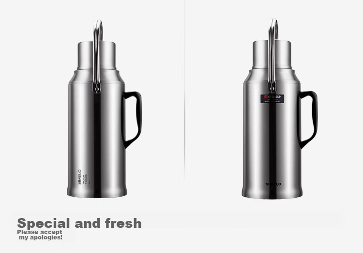 SIMELO Insulated Bottle, Large Capacity for Home Use with Glass Inner Liner, Hot Water Thermos for Student Dormitory, Warm Water Jug, Kettle, 3.2L 1