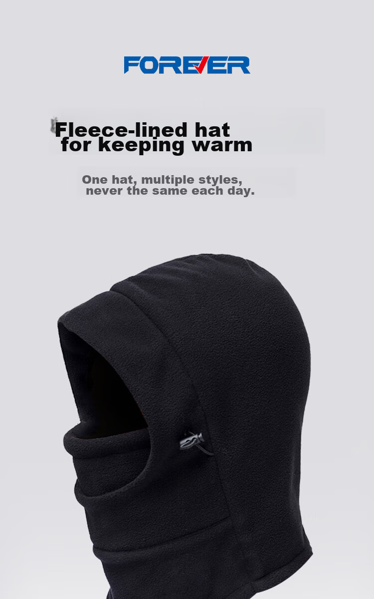 FOREVER Electric Scooter Windproof Cold-Resistant Winter Riding Men's Fleece Hat Mask Windproof Dust-Proof Warm Balaclava Face Mask Neck Gaiter 1