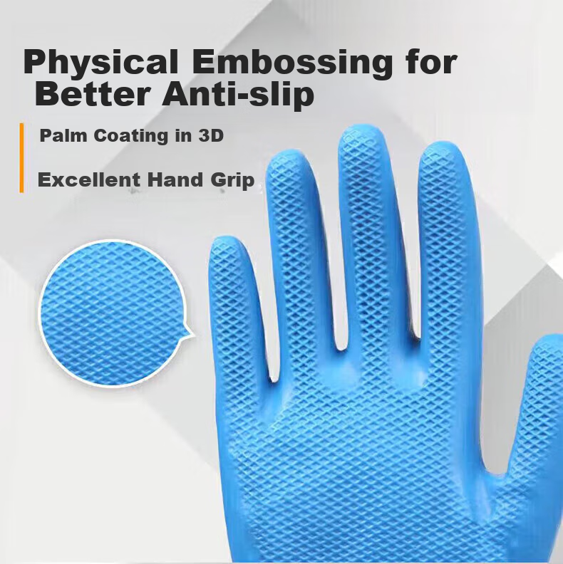 SHENGLI Work Gloves, Gardening Gloves, Wear-Resistant, Non-Slip, Thin, Latex-Coated, Highly Elastic, Breathable Rubber Gloves, for Handling And Work, ND150S, 12 Pairs 14