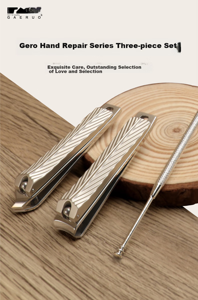 GAERUO Nail Clipper Set with Anti-Splash Design, Including Straight Nail Clipper, Diagonal Nail Clipper, And Ear Pick 1