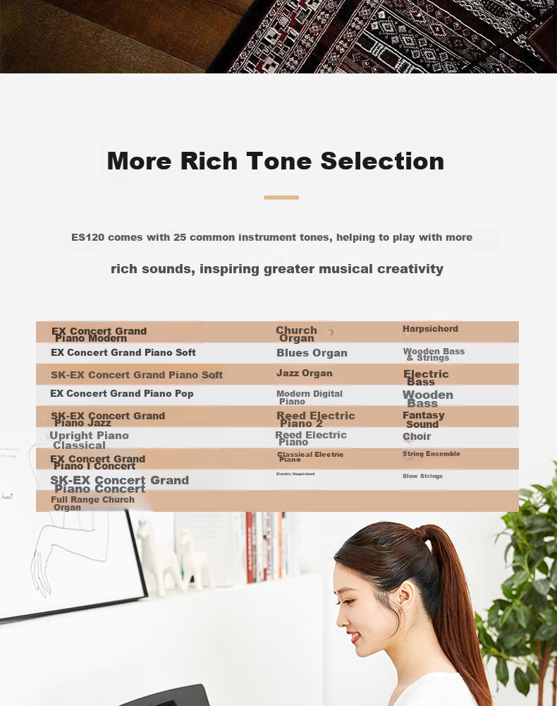 Kawai Digital Piano ES120, Black, 88 Weighted Keys, for Adults And Children, Performance Digital Piano + Gift Package 10