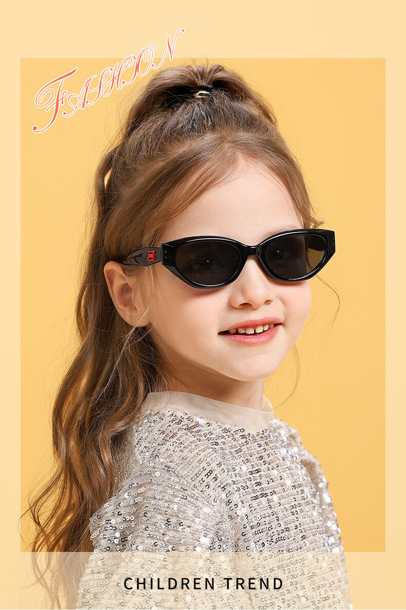 Angelamiao Children's Sunglasses, Polarized Sunglasses for Boys And Girls, Fashionable Cat-Eye Sunglasses 1