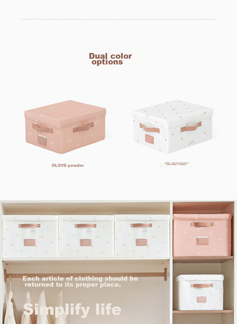EACHY Foldable Clothes Storage Box, 40L Capacity, Pink Color, 1 Piece 25