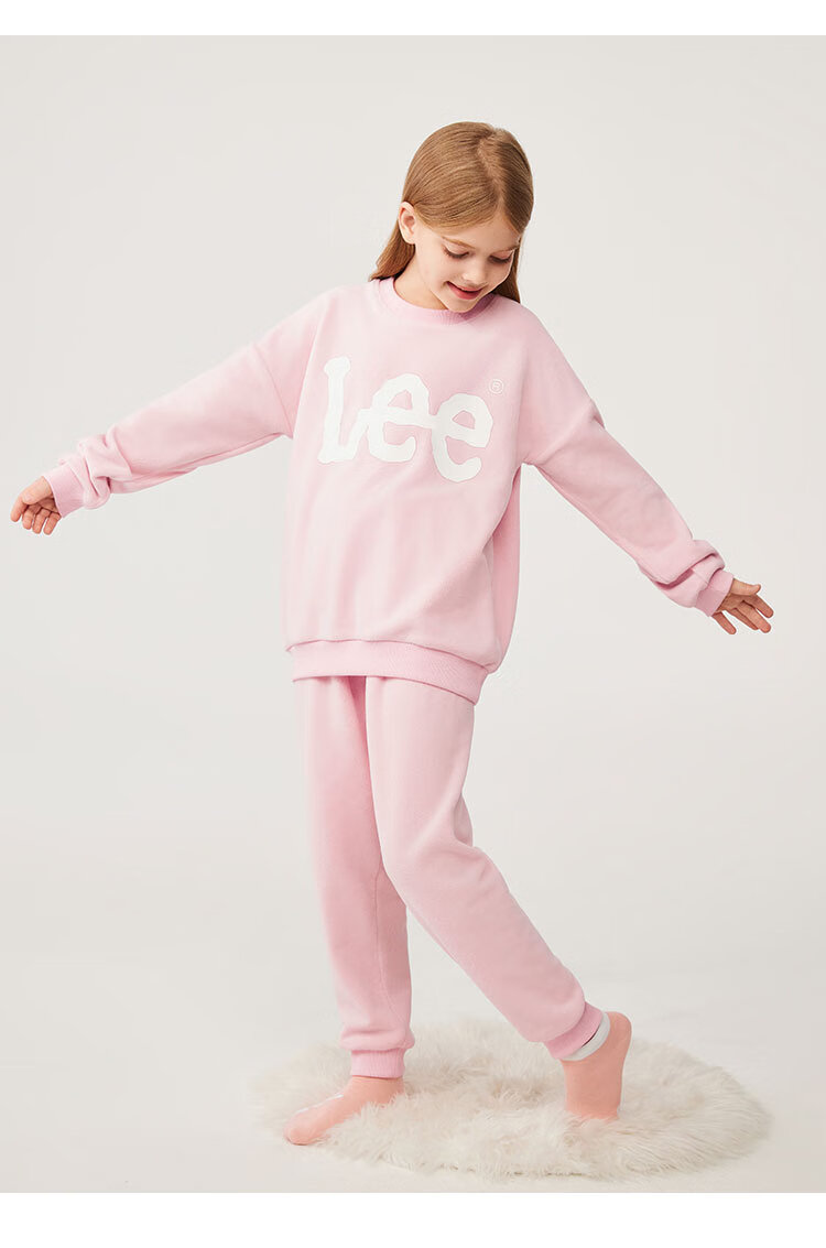 Lee Kids Children's Double-Sided Cat Fleece Home Wear Set, Delicate Soft Skin-Friendly Fluffy Loungewear, Light Gray, Size 140 1