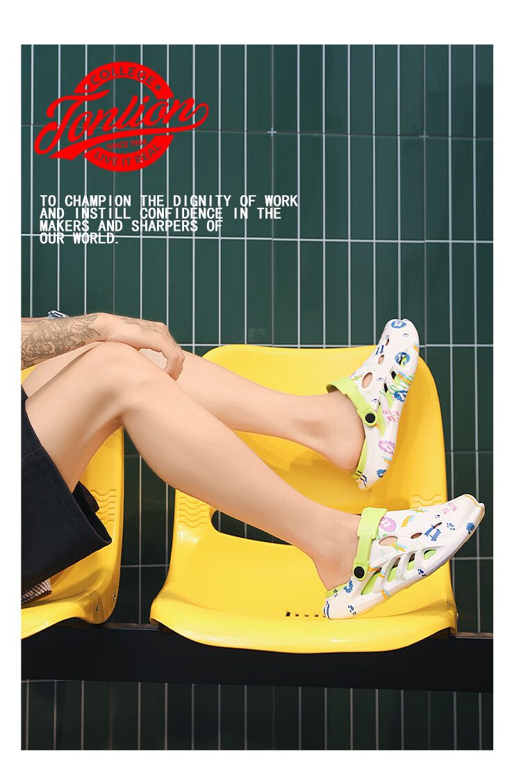 TonLion Sandals for Men, Summer Hole Shoes, Men's Outdoor Slippers, Comfortable Closed-Toe Beach Shoes 3