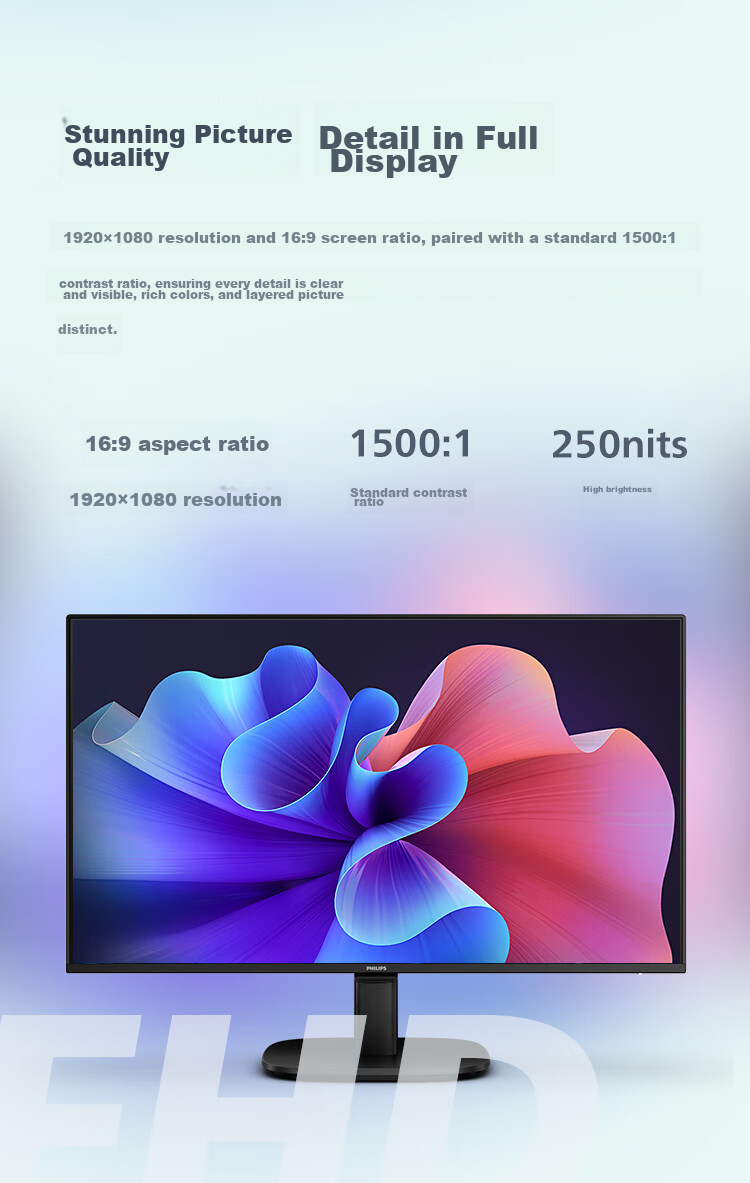 PHILIPS 27-Inch 1080P HD Office Monitor, IPS Hard Anti-Blue Light Eye Protection, 99.9% SRGB, 100Hz HDMI+VGA Computer Display Screen 27B2N2100 5