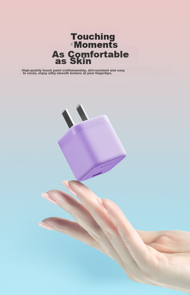BULL PD20W Charger, Apple IPhone 16 Fast Charging Head, Auto Shut-Off When Fully Charged, Compatible with IPhone 15/14/13 Pro Max/12/11/x/8, Misty Purple 9