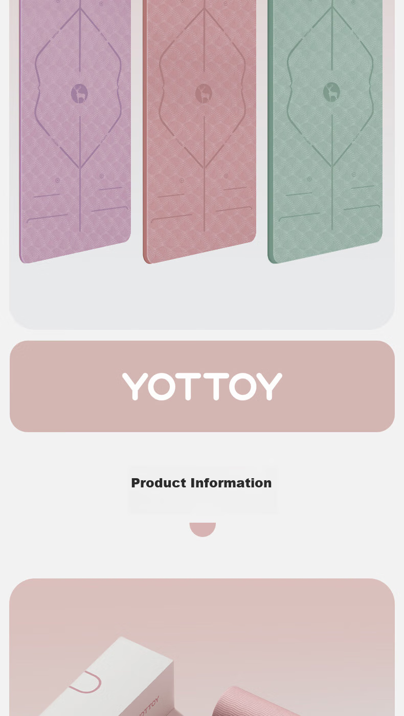 Yottoy Yoga Mat Fitness Mat Thickened Widened Extended Non-Slip 200*100cm Exercise Training Mat for Men And Women 8mm 20