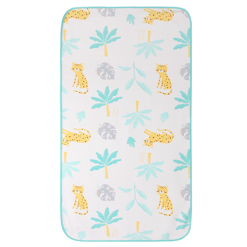 PurCotton Baby Printed Cooling Mat Summer Breathable Sweat-Absorbent Ice Silk Children's Mattress 120*65cm Qatar Leopard
