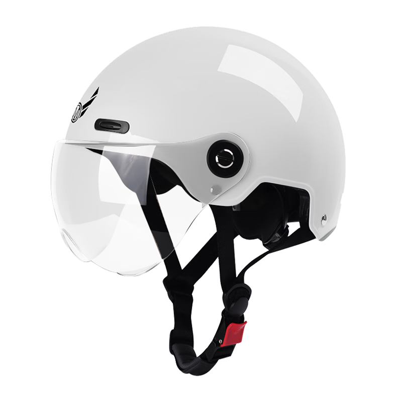 MYARMOR Helmet, Electric Vehicle New National Standard 3C Certified Motorcycle Summer Half Helmet, Lightweight Breathable Electric Scooter Safety Helmet, One Size Fits All (Head Circumference 54-61cm), Pearl White
