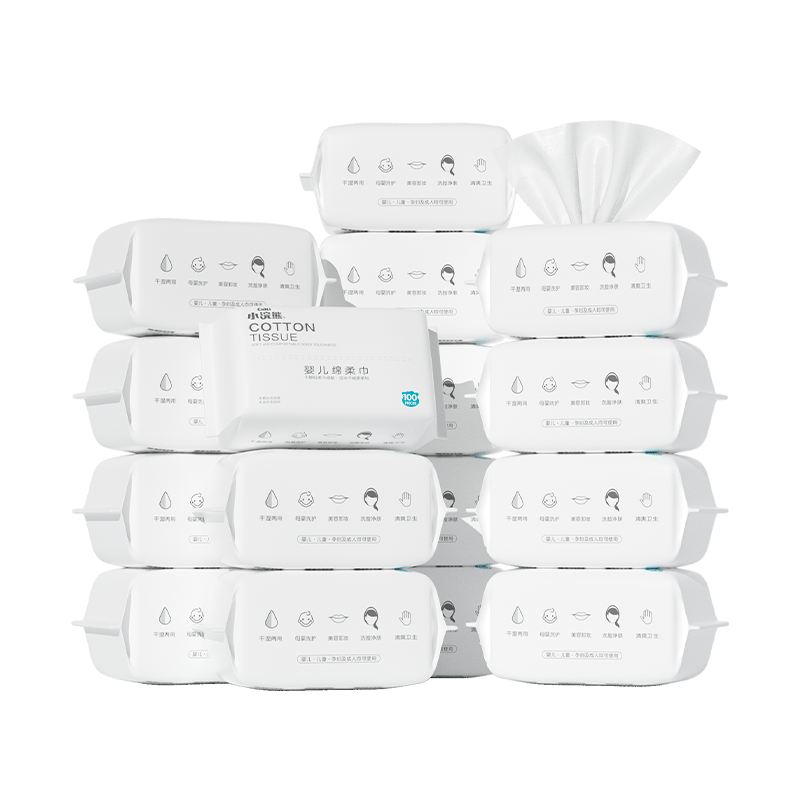Xiaohuanxiong Baby Soft Wipes, Wet And Dry Use, Portable Hand-Washing Face Towels for Children And Babies, 100 Sheets * 16 Packs